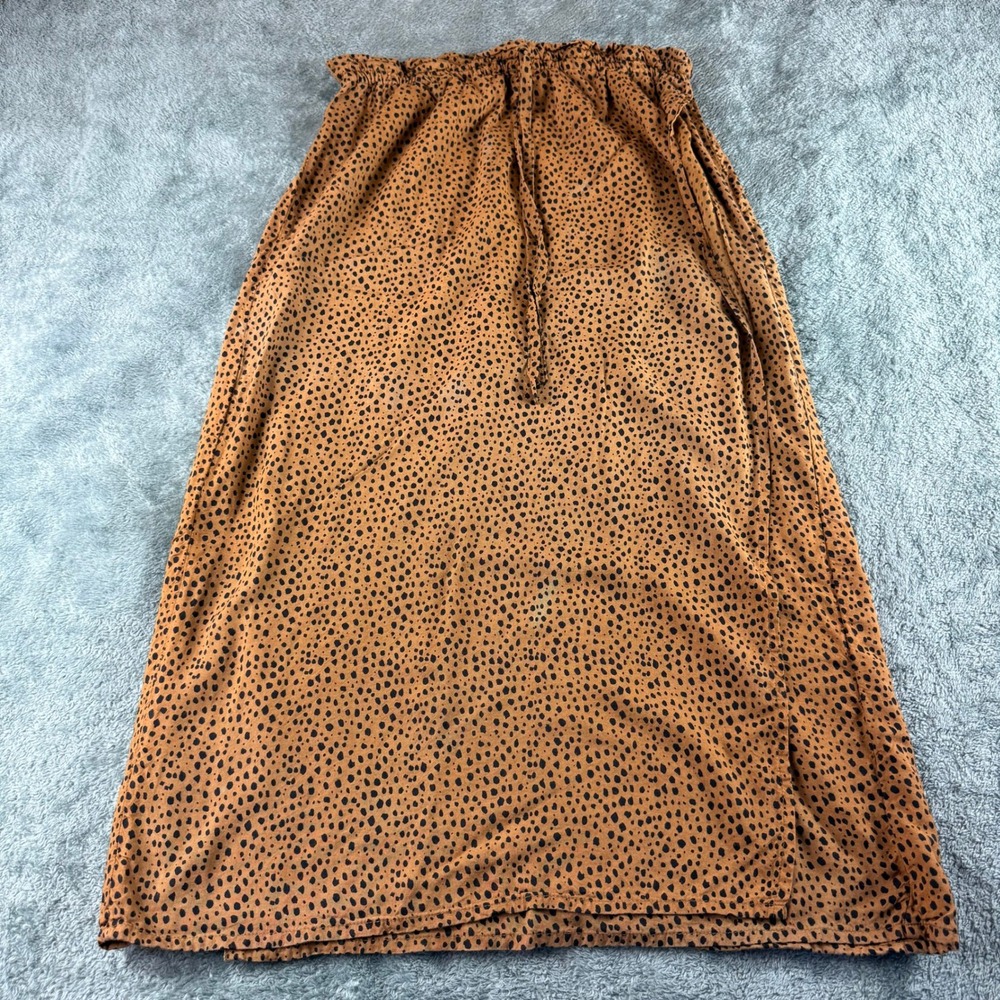 India Collection Emerson Fry AnimalPrint Long Skirt Drawstring Waist‎ Boho Chic